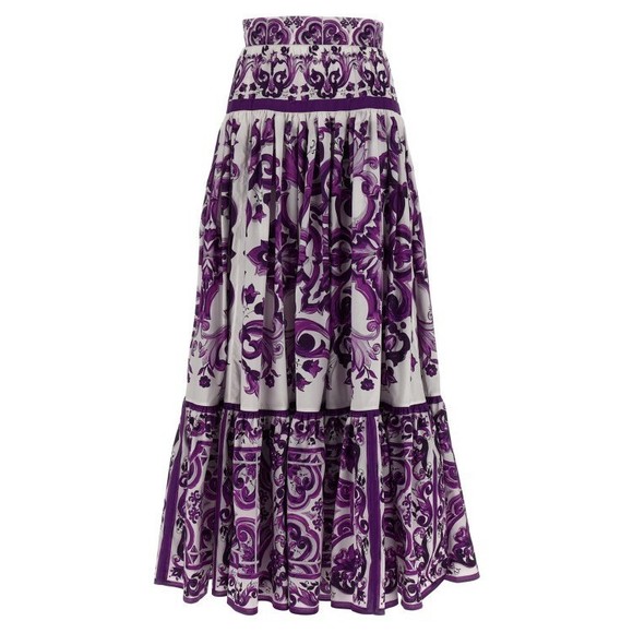 Dolce & Gabbana Dresses & Skirts - Dolce & Gabbana Majolica Print Cotton Poplin Skirt - NWT